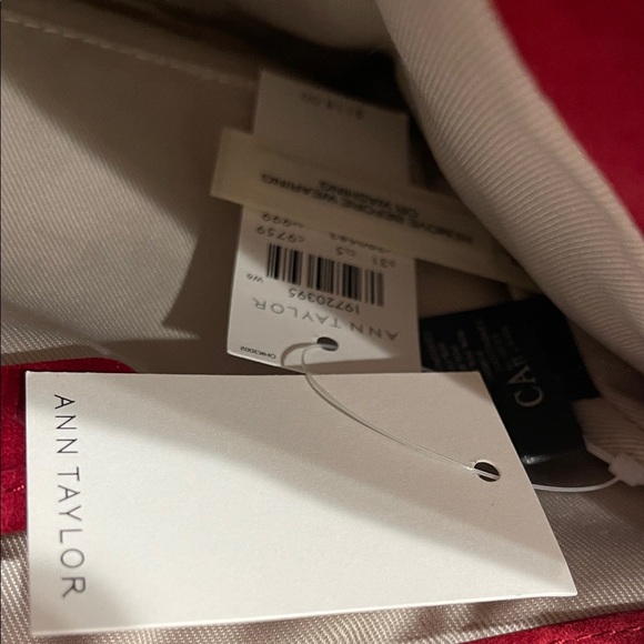 Ann Taylor Red Suede Shoulder Clutch Bag - Picture 9 of 9
